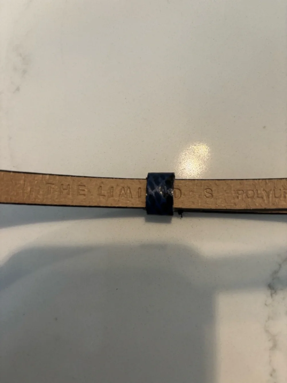 The Limited Blue Snake-Print Slim Women's Belt